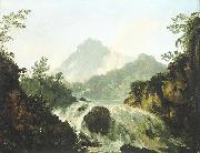 William Hodges A Cascade in the Tuauru Valley, Tahiti Sweden oil painting artist